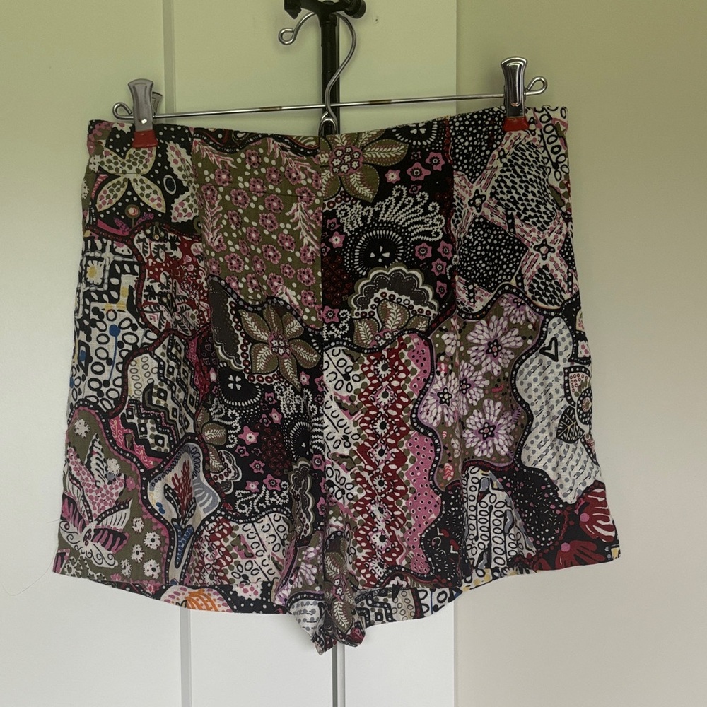 LOFT Multicolor Patchwork High Waist Shorts